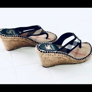 Burberry Nova check Espadrille Wedge sandals